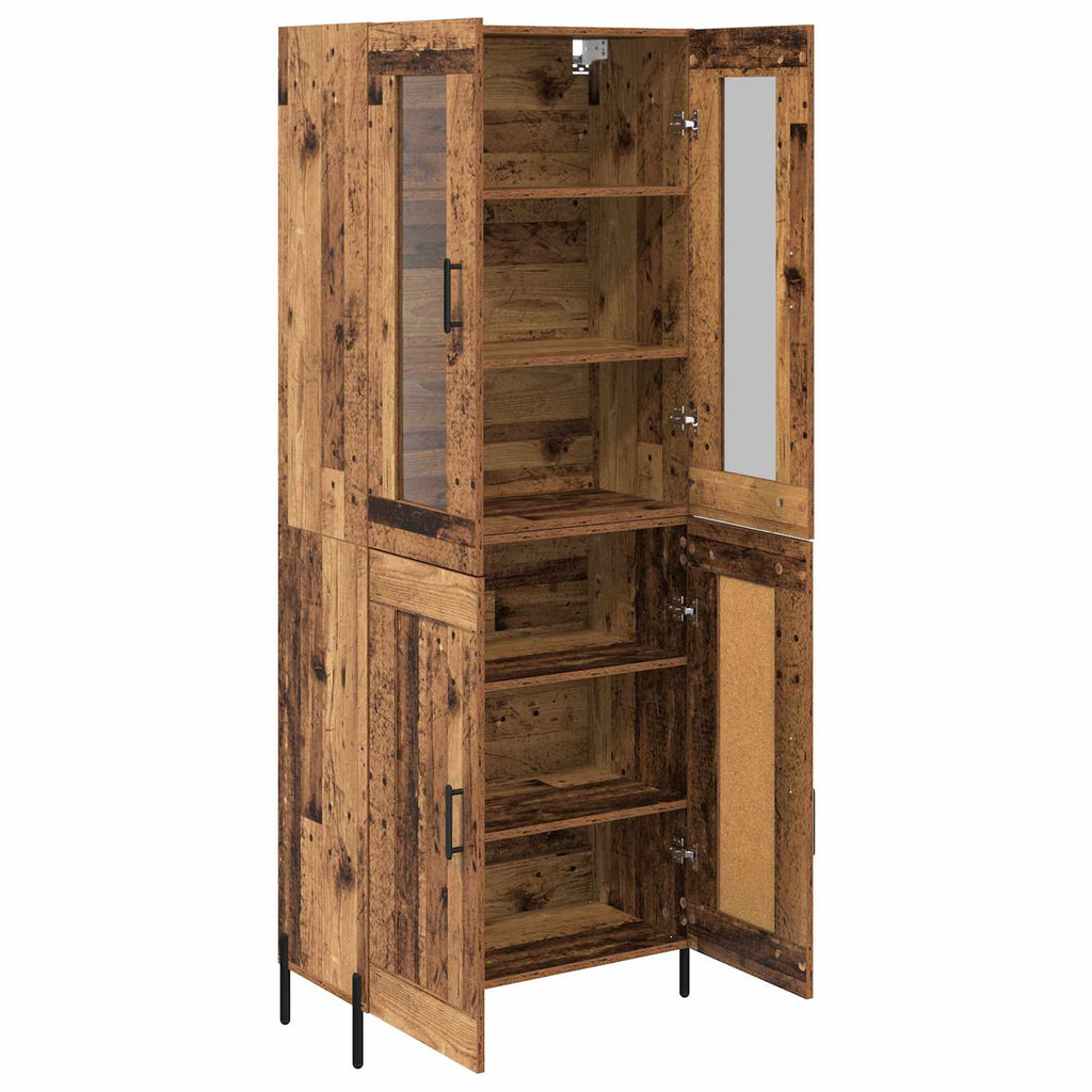 Highboard Wandmontiert Altholz 69,5 x 34 x 180 cm Holzwerkstoff