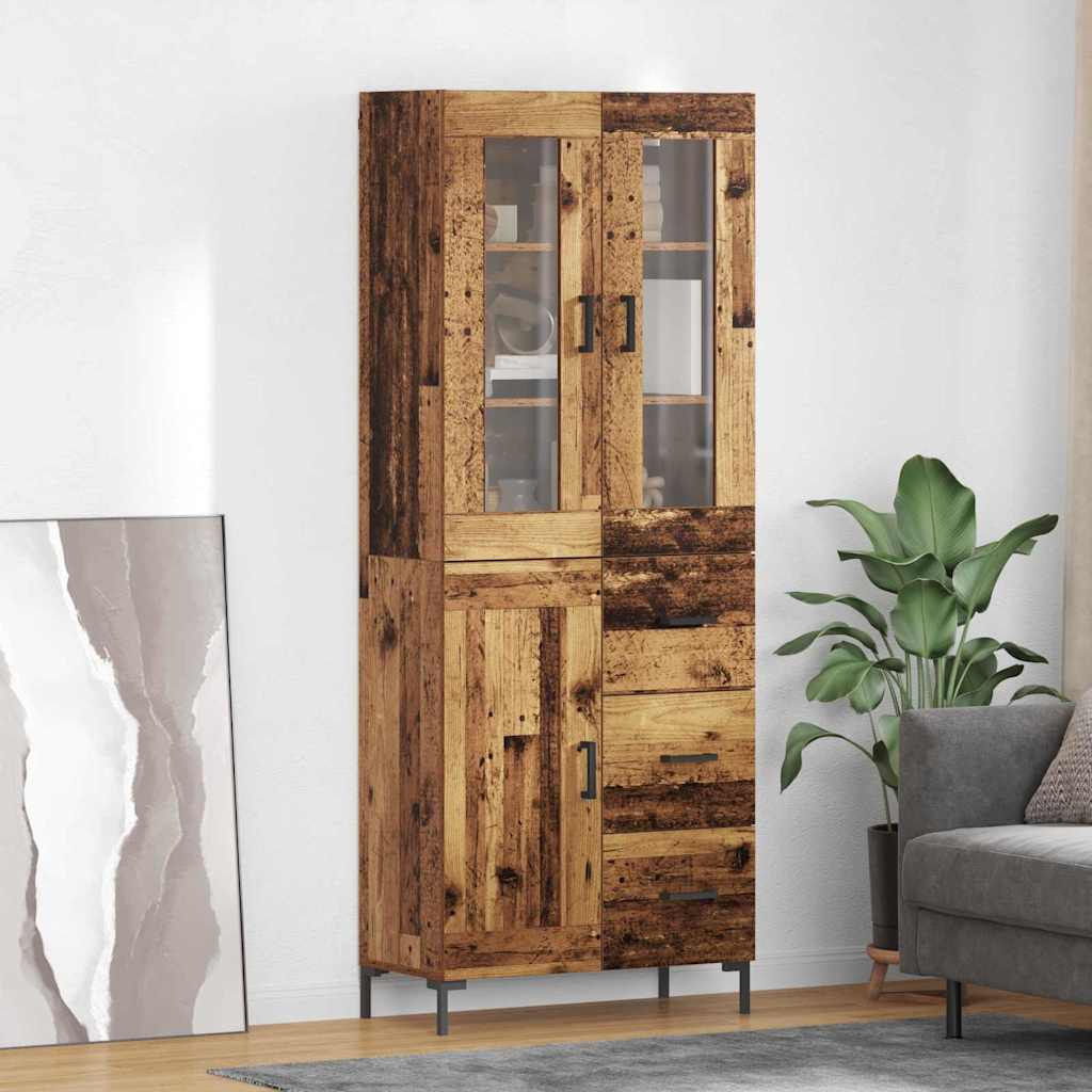 Highboard mit Schubladen 2 pcs Altholz Holzwerkstoff