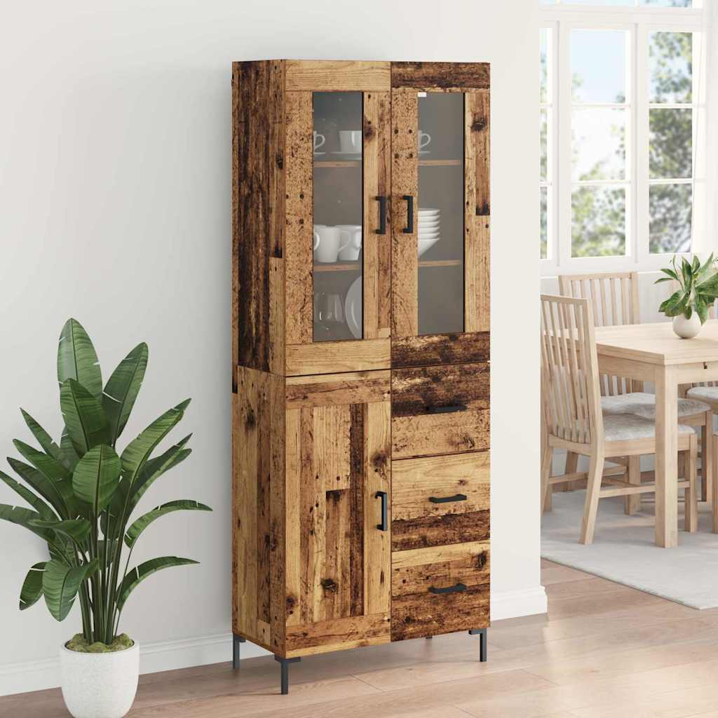 Highboard mit Schubladen 2 pcs Altholz Holzwerkstoff