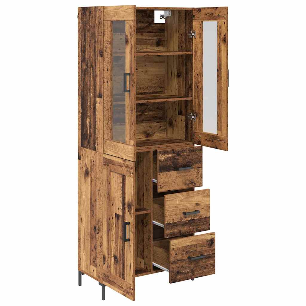 Highboard mit Schubladen 2 pcs Altholz Holzwerkstoff