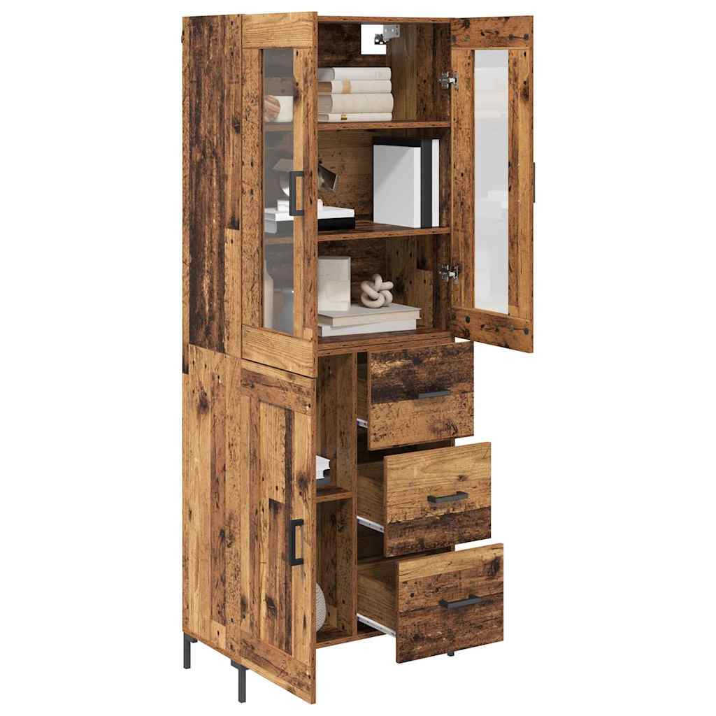 Highboard mit Schubladen 2 pcs Altholz Holzwerkstoff