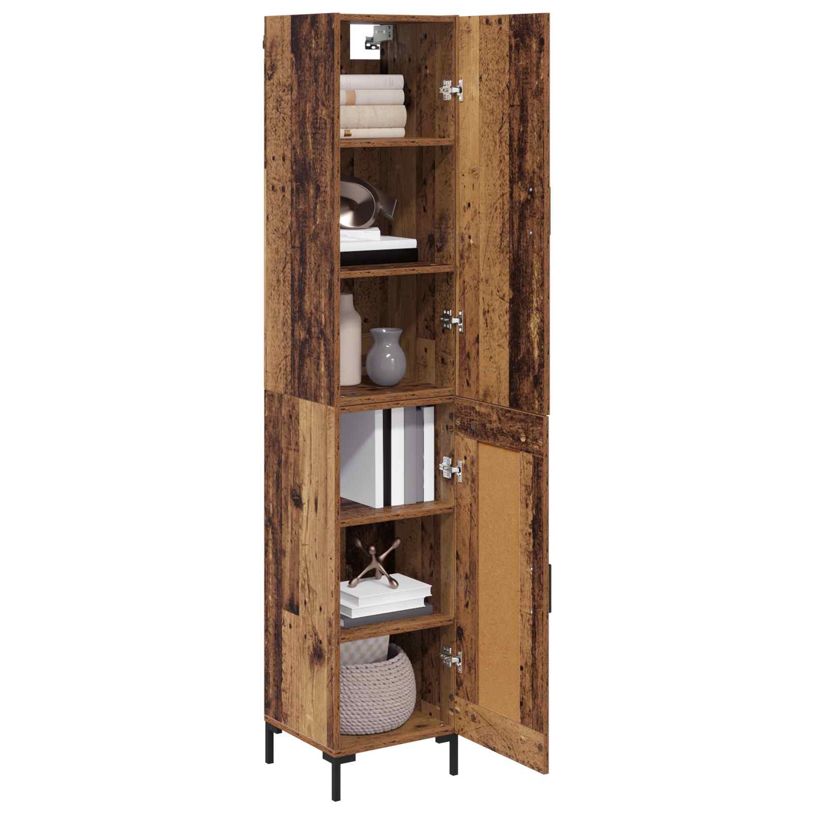 Highboard Altholz 69,5 x 34 x 180 cm Holzwerkstoff