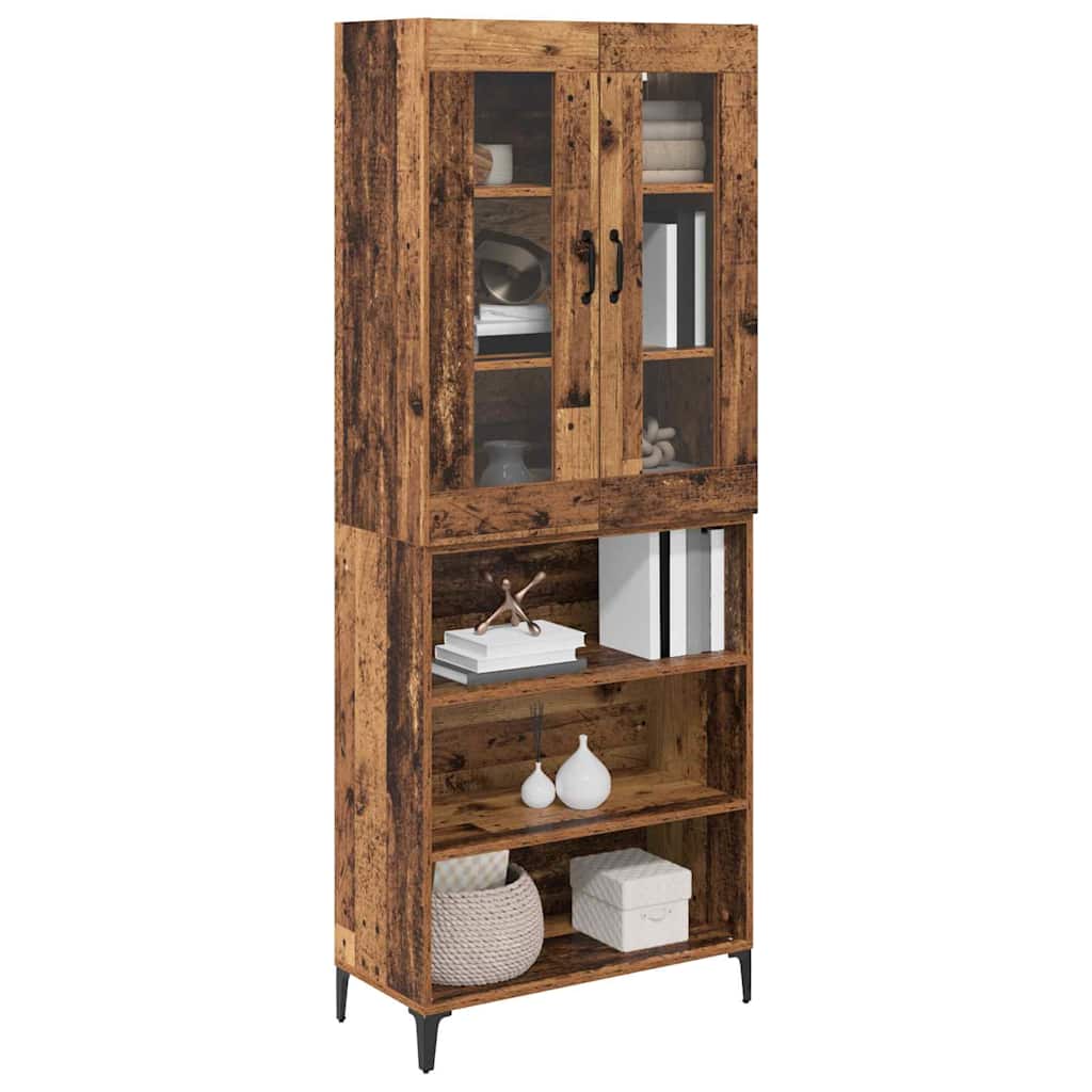 Highboard Wandmontiert Altholz 69,5 x 34 x 180 cm Holzwerkstoff