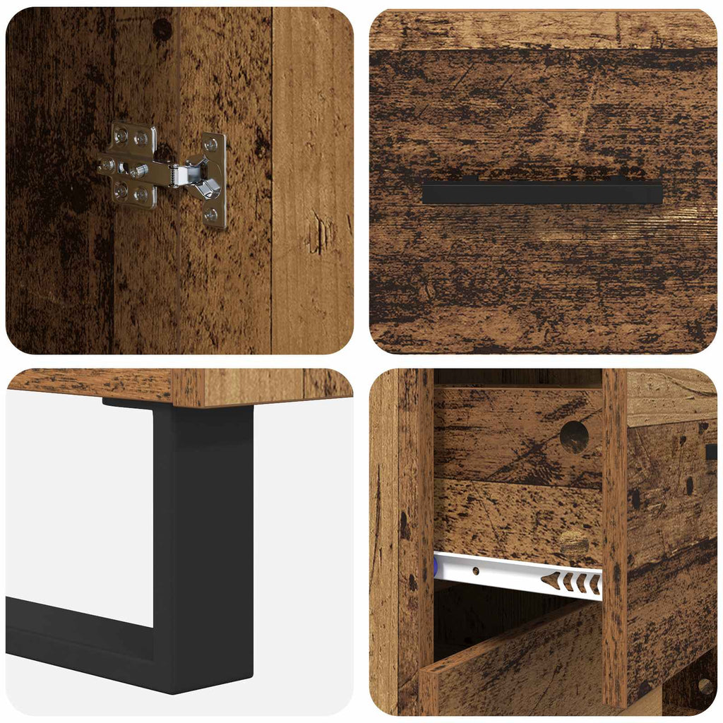 Highboard mit Schubladen 2 pcs Altholz Holzwerkstoff