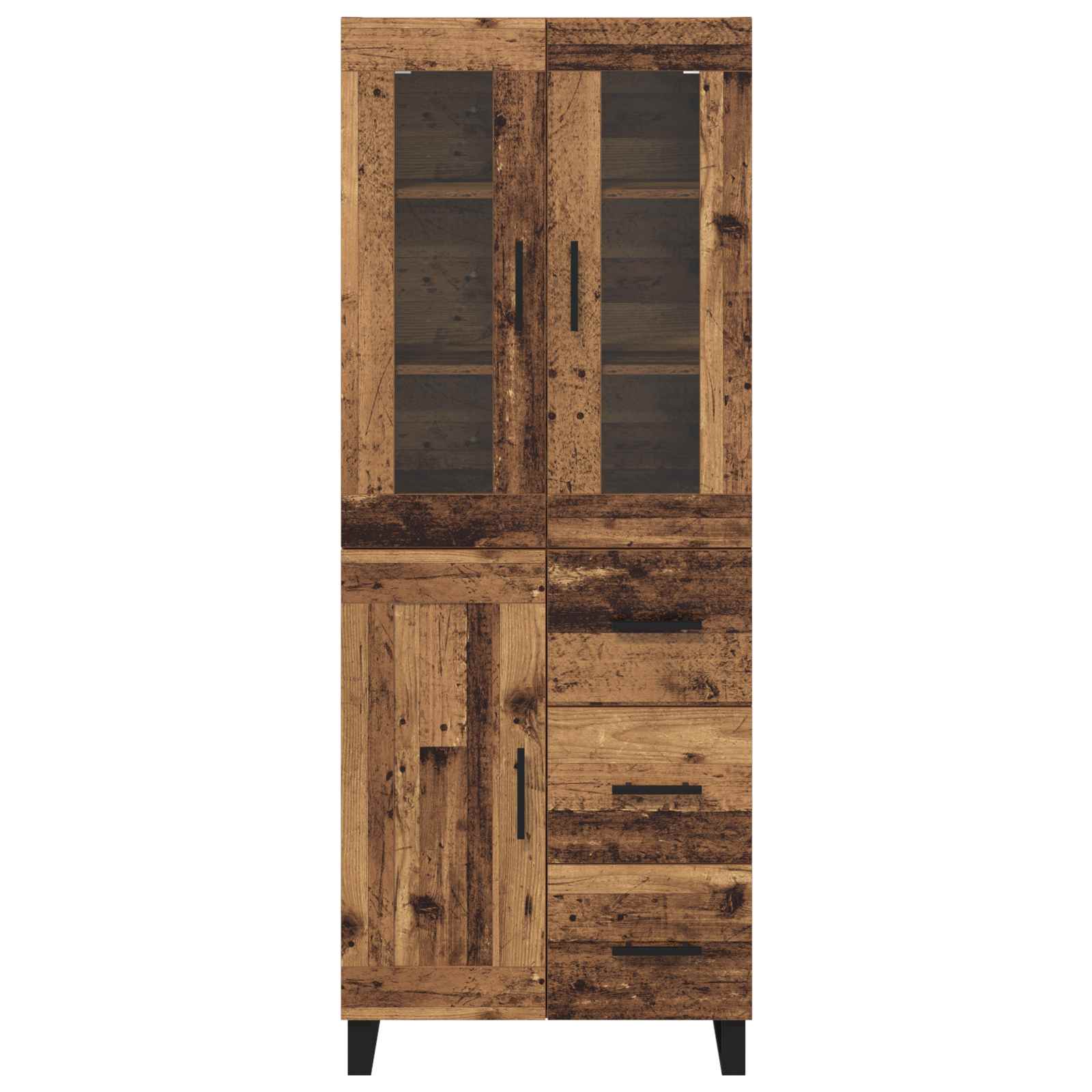 Highboard mit Schubladen 2 pcs Altholz Holzwerkstoff