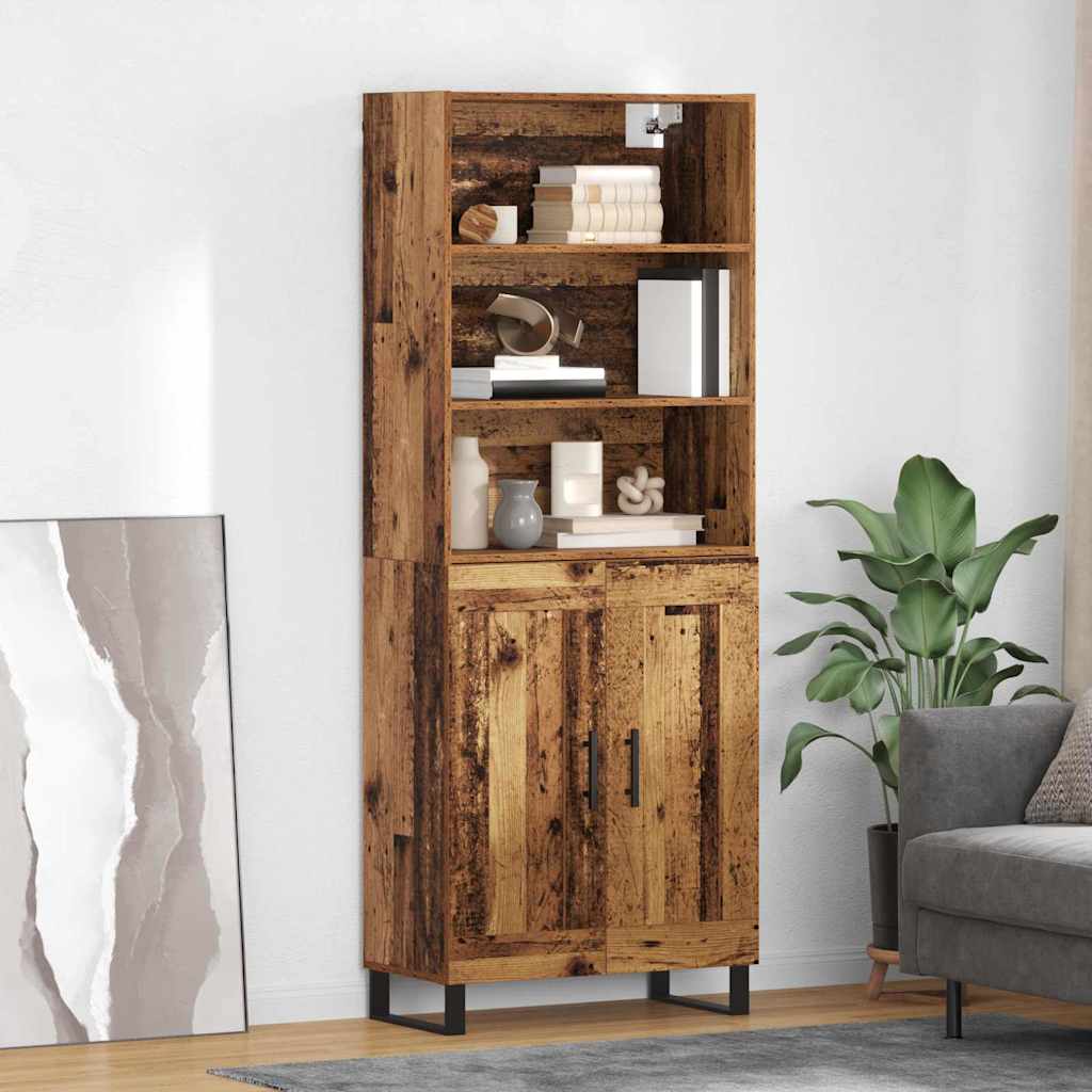 Highboard 2 pcs Altholz Holzwerkstoff