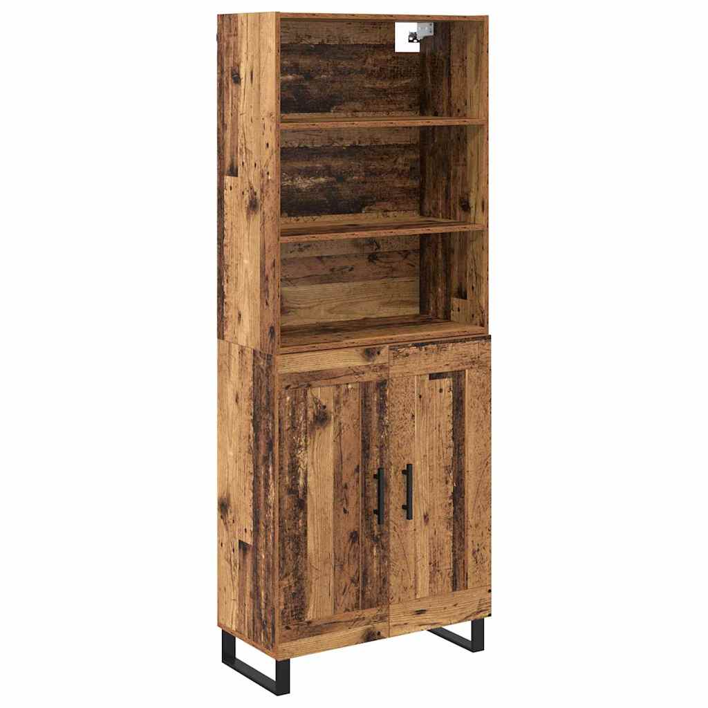 Highboard 2 pcs Altholz Holzwerkstoff