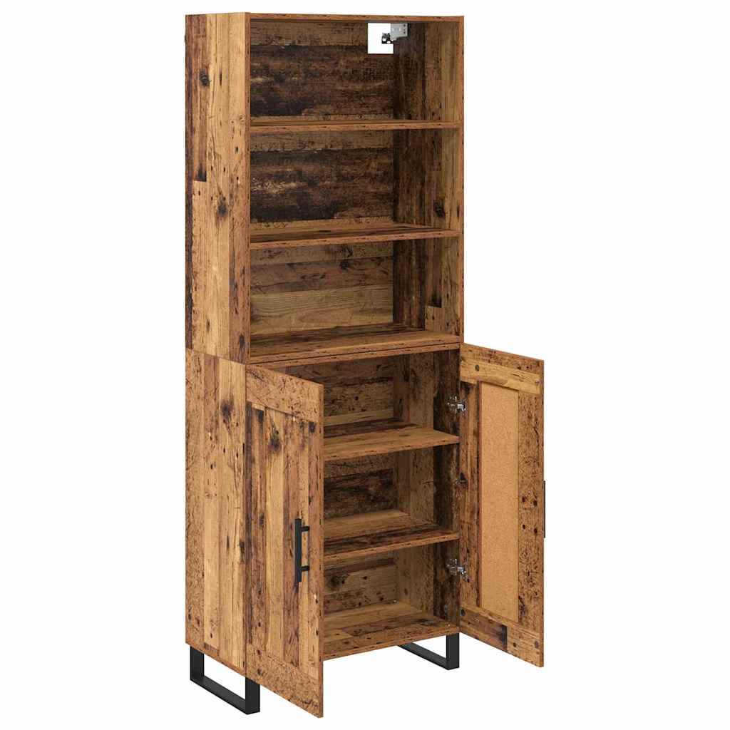 Highboard 2 pcs Altholz Holzwerkstoff