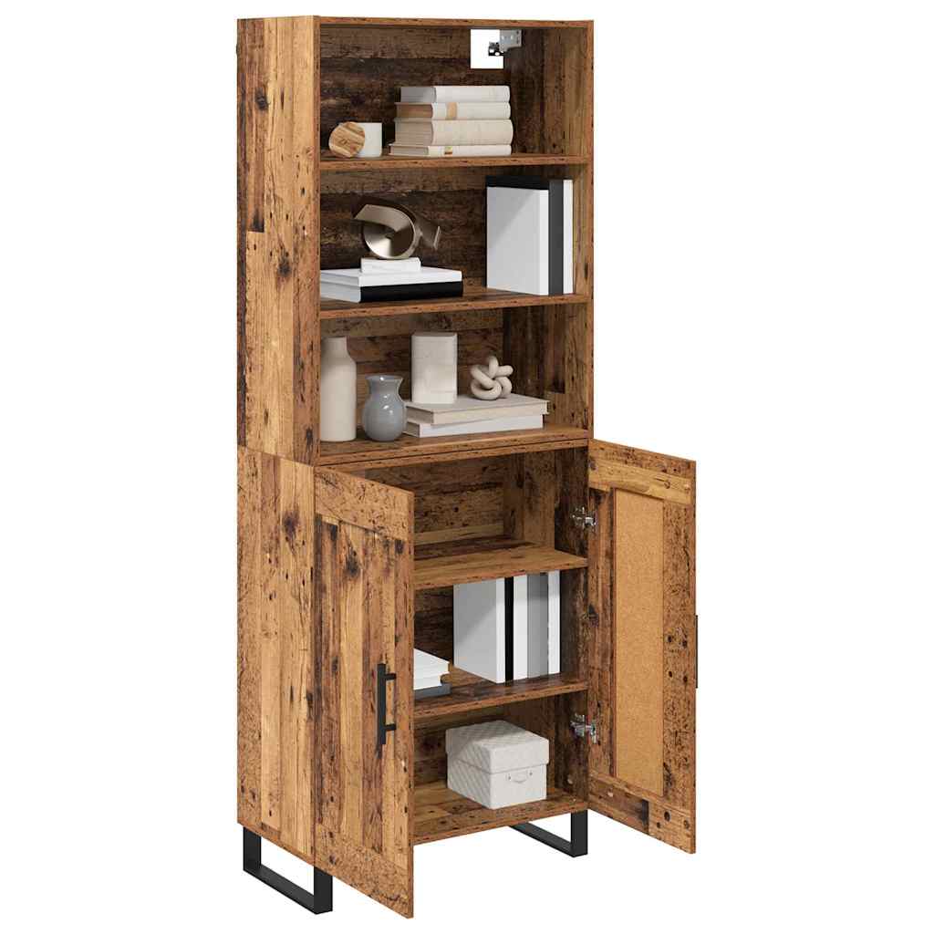 Highboard 2 pcs Altholz Holzwerkstoff