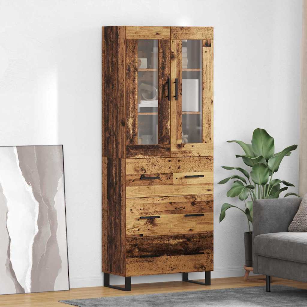 Highboard mit Schubladen 2 pcs Altholz Holzwerkstoff