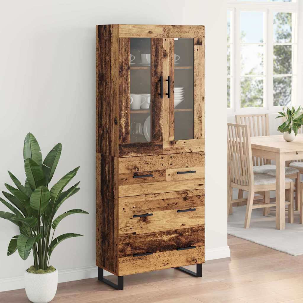 Highboard mit Schubladen 2 pcs Altholz Holzwerkstoff
