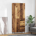 Highboard mit Schubladen 2 pcs Altholz Engineered Wood und Glas