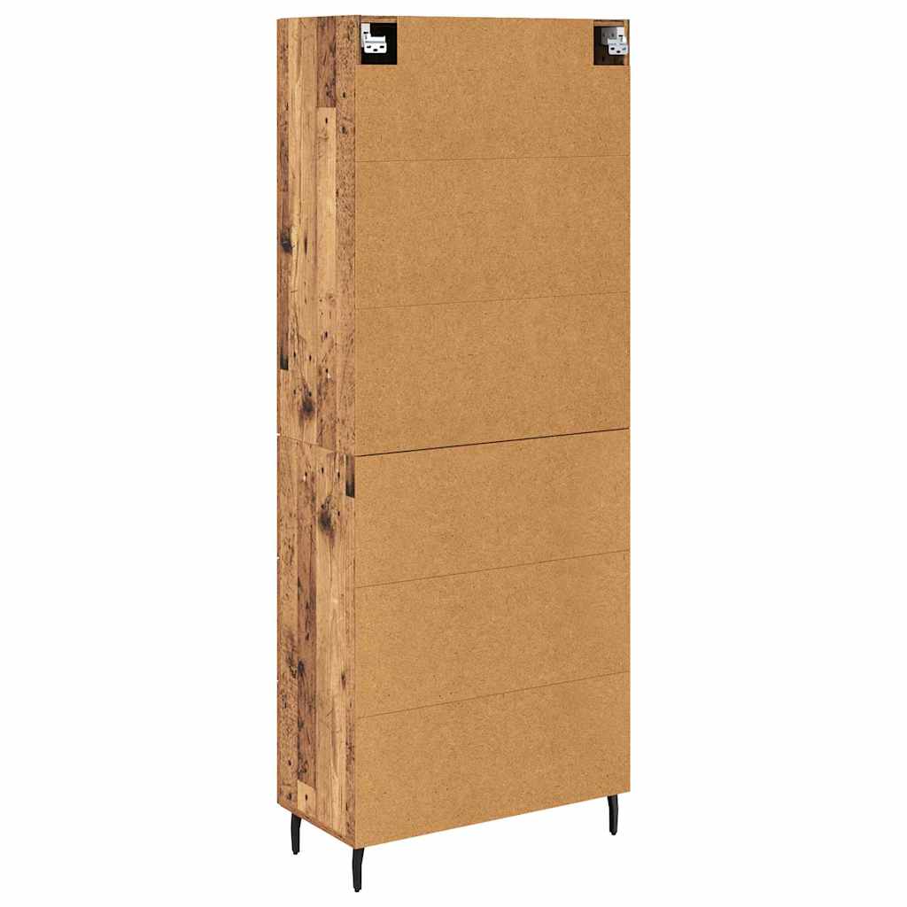 Highboard mit Schubladen 2 pcs Altholz Engineered Wood und Glas
