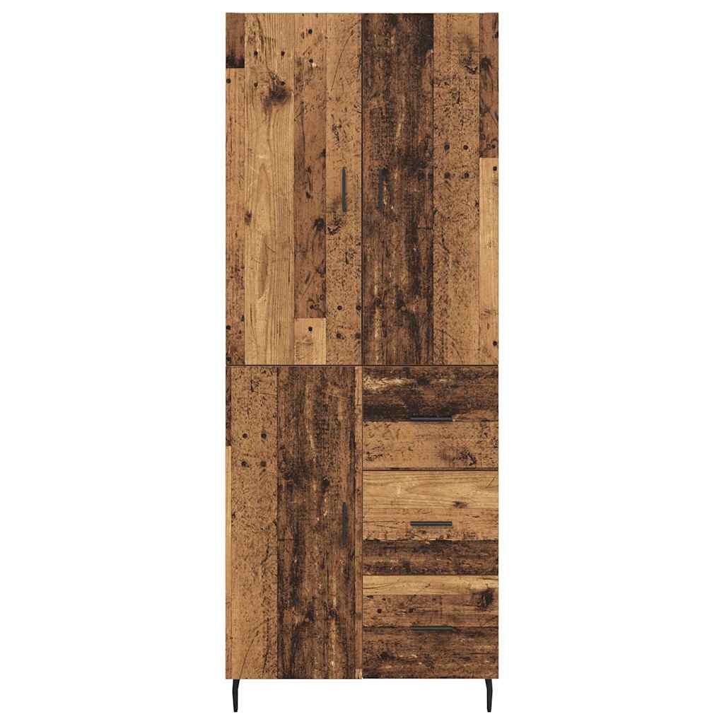 Highboard mit Schubladen 2 pcs Altholz Engineered Wood und Glas