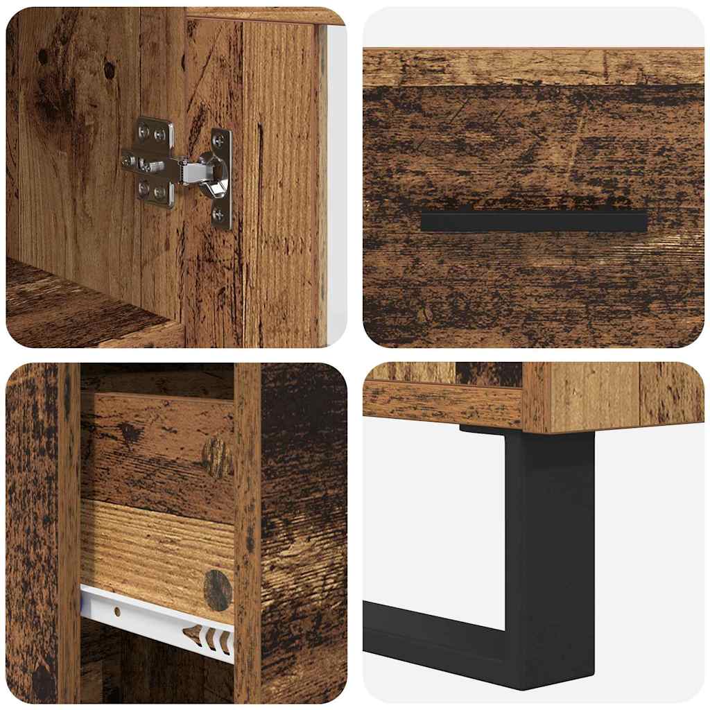 Highboard Altholz 34,5 x 34 x 180 cm Holzwerkstoff