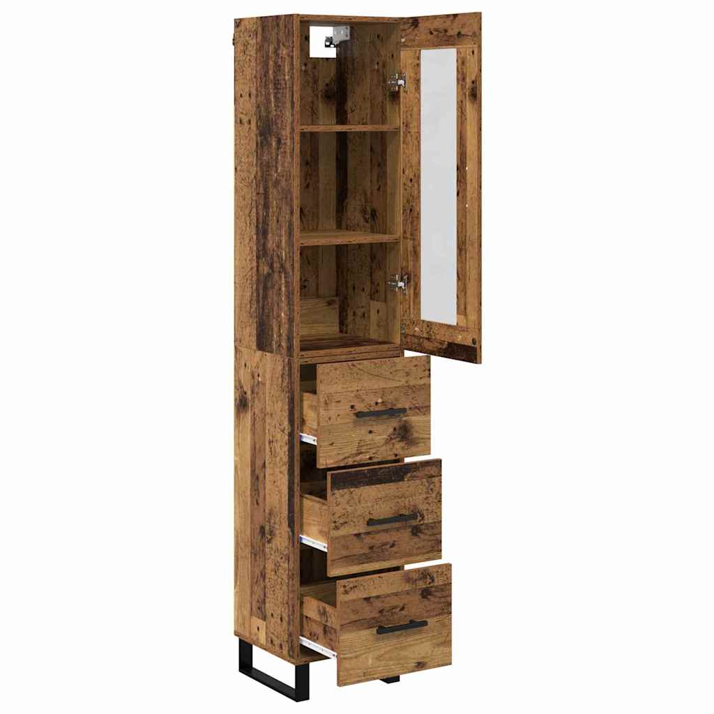 Highboard Altholz 34,5 x 34 x 180 cm Holzwerkstoff
