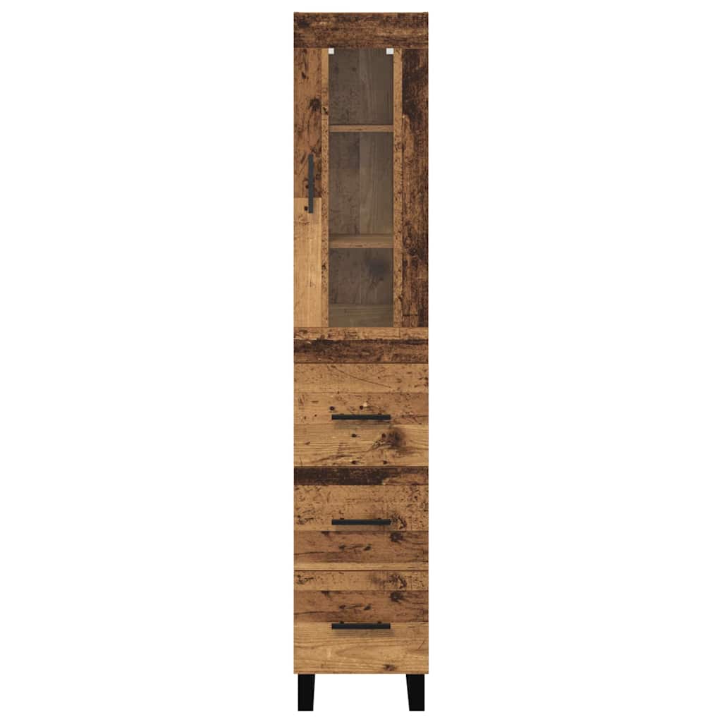 Highboard Altholz 34,5 x 34 x 180 cm Holzwerkstoff