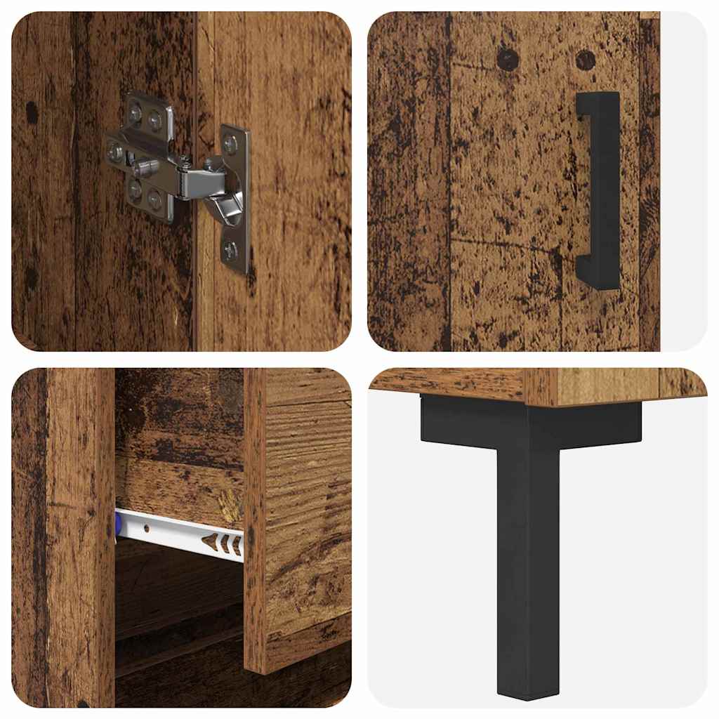 Highboard Altholz 69,5 x 34 x 180 cm Holzwerkstoff