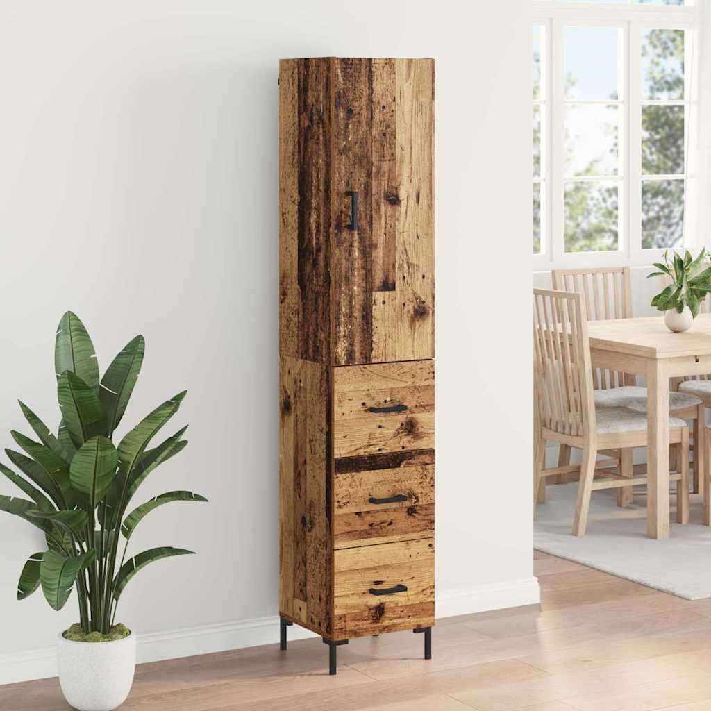 Highboard Altholz 69,5 x 34 x 180 cm Holzwerkstoff