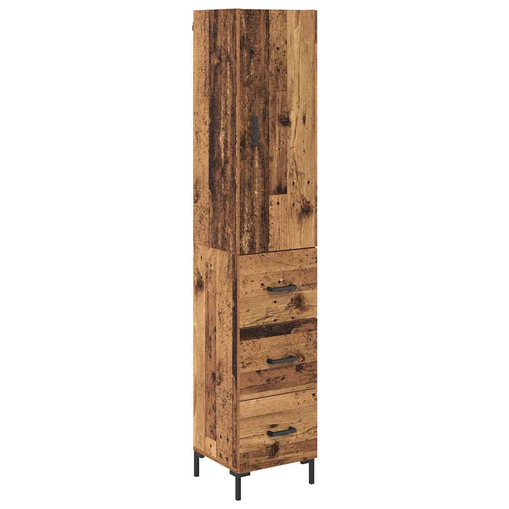 Highboard Altholz 69,5 x 34 x 180 cm Holzwerkstoff