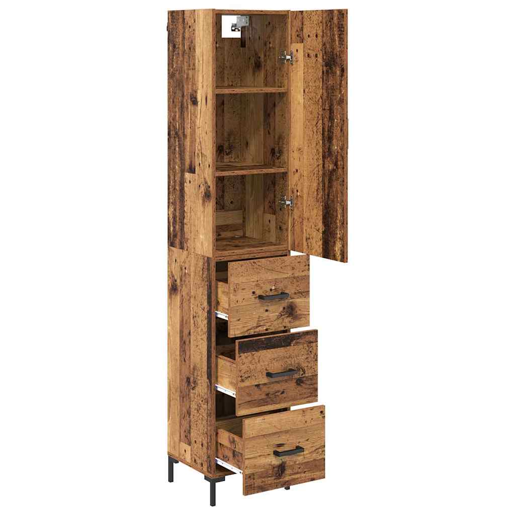 Highboard Altholz 69,5 x 34 x 180 cm Holzwerkstoff