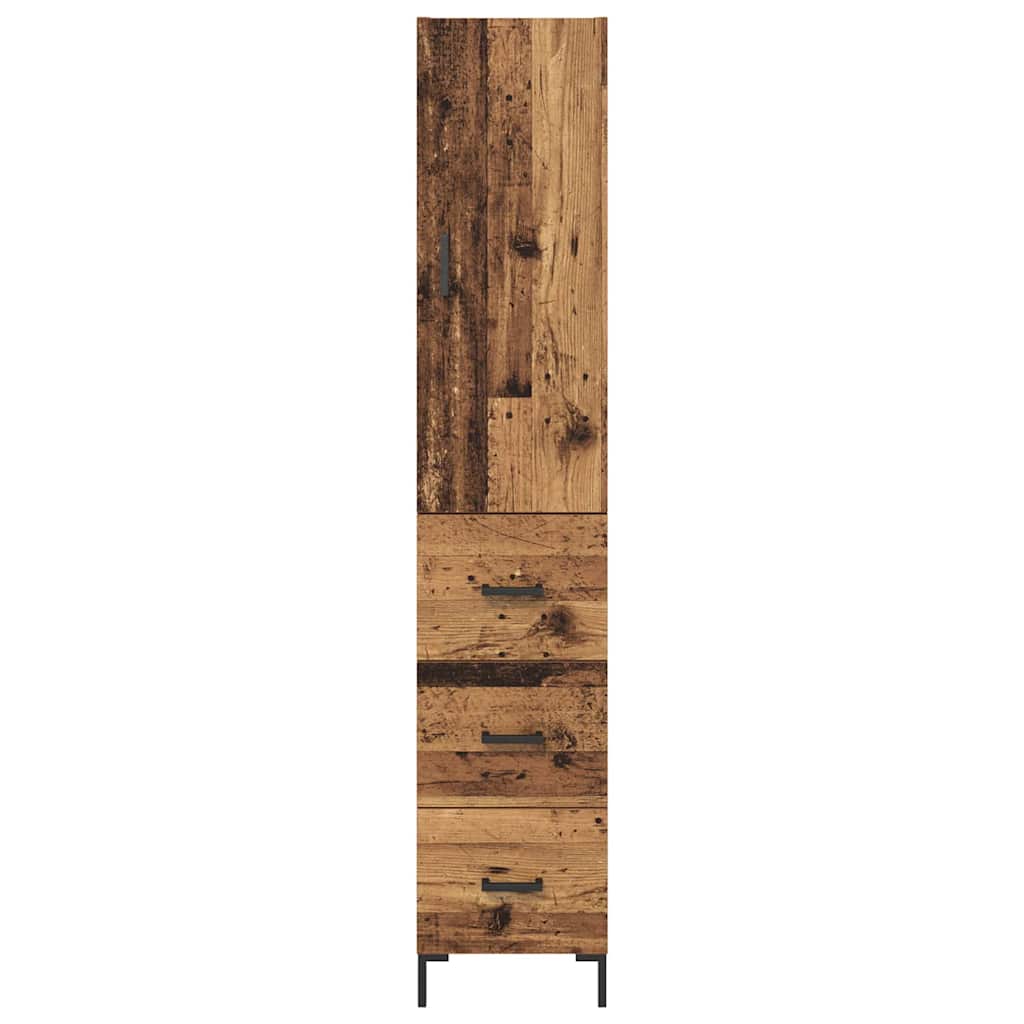 Highboard Altholz 69,5 x 34 x 180 cm Holzwerkstoff
