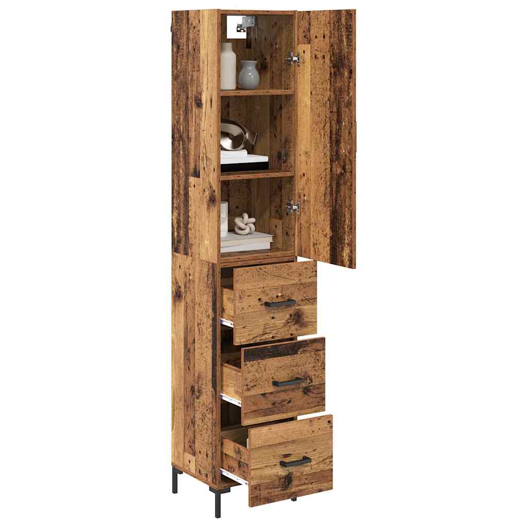 Highboard Altholz 69,5 x 34 x 180 cm Holzwerkstoff