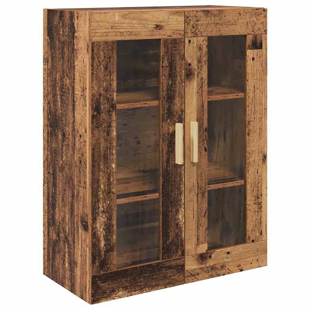 Highboard Altholz 69,5 x 34 x 180 cm Engineered Wood und Glas