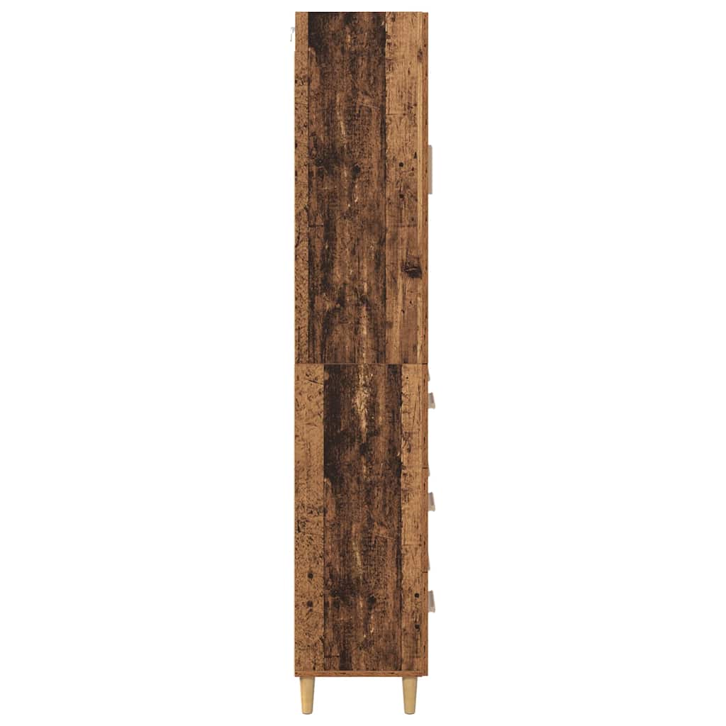 Highboard Altholz 69,5 x 34 x 180 cm Engineered Wood und Glas