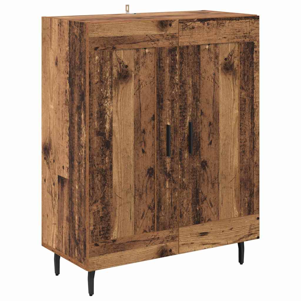 Highboard Altholz 69,5 x 34 x 180 cm Engineered Wood und Glas