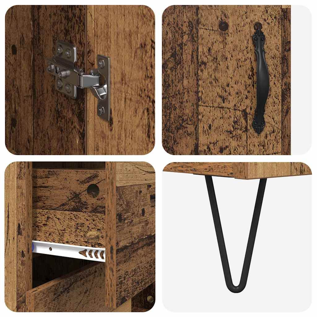 Highboard mit Schubladen 2 pcs Altholz Holzwerkstoff