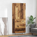 Highboard mit Schubladen 2 pcs Altholz Holzwerkstoff