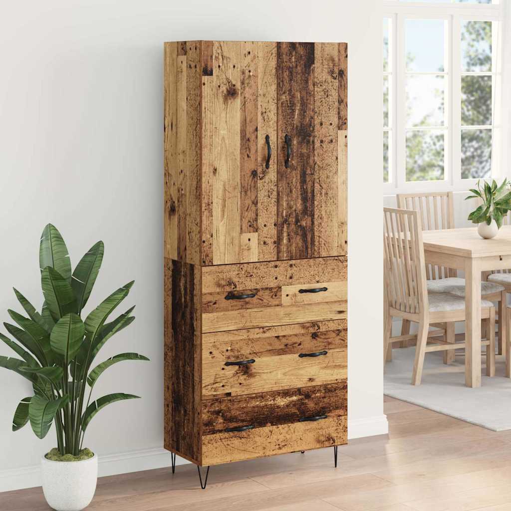 Highboard mit Schubladen 2 pcs Altholz Holzwerkstoff