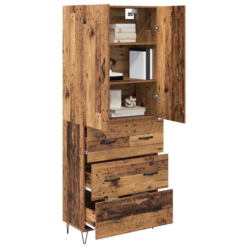 Highboard mit Schubladen 2 pcs Altholz Holzwerkstoff