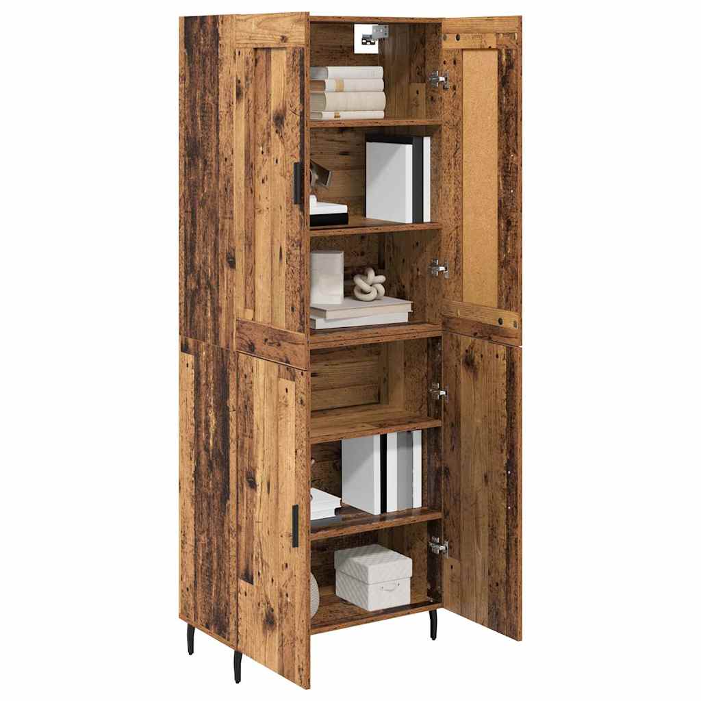 Highboard 2 pcs Altholz Holzwerkstoff