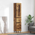 Highboard Altholz 34,5 x 34 x 180 cm Holzwerkstoff