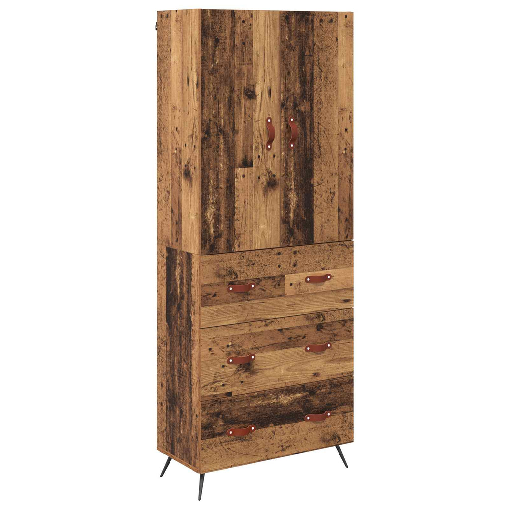 Highboard Wandmontiert Altholz 69,5 x 34 x 180 cm Holzwerkstoff
