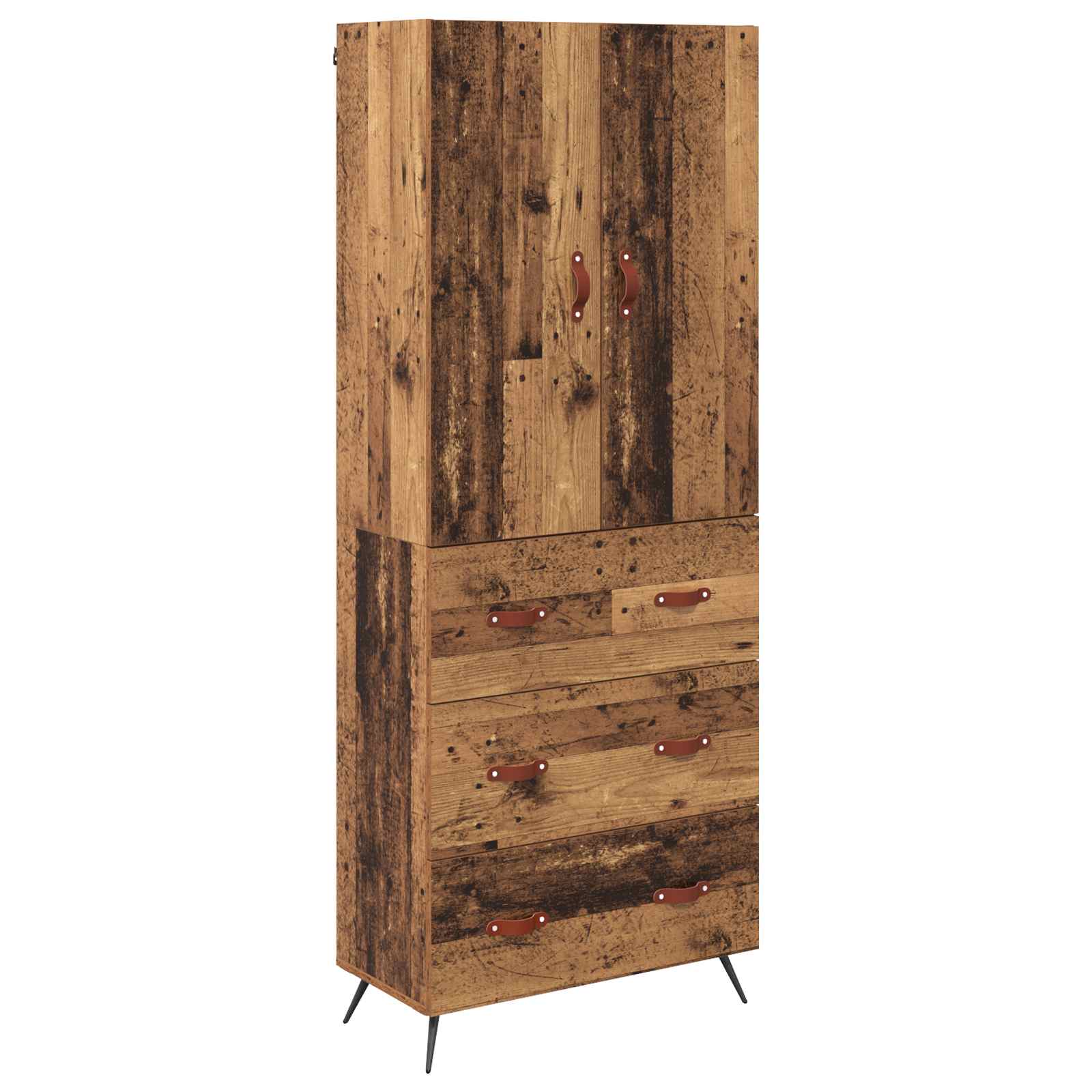 Highboard Wandmontiert Altholz 69,5 x 34 x 180 cm Holzwerkstoff
