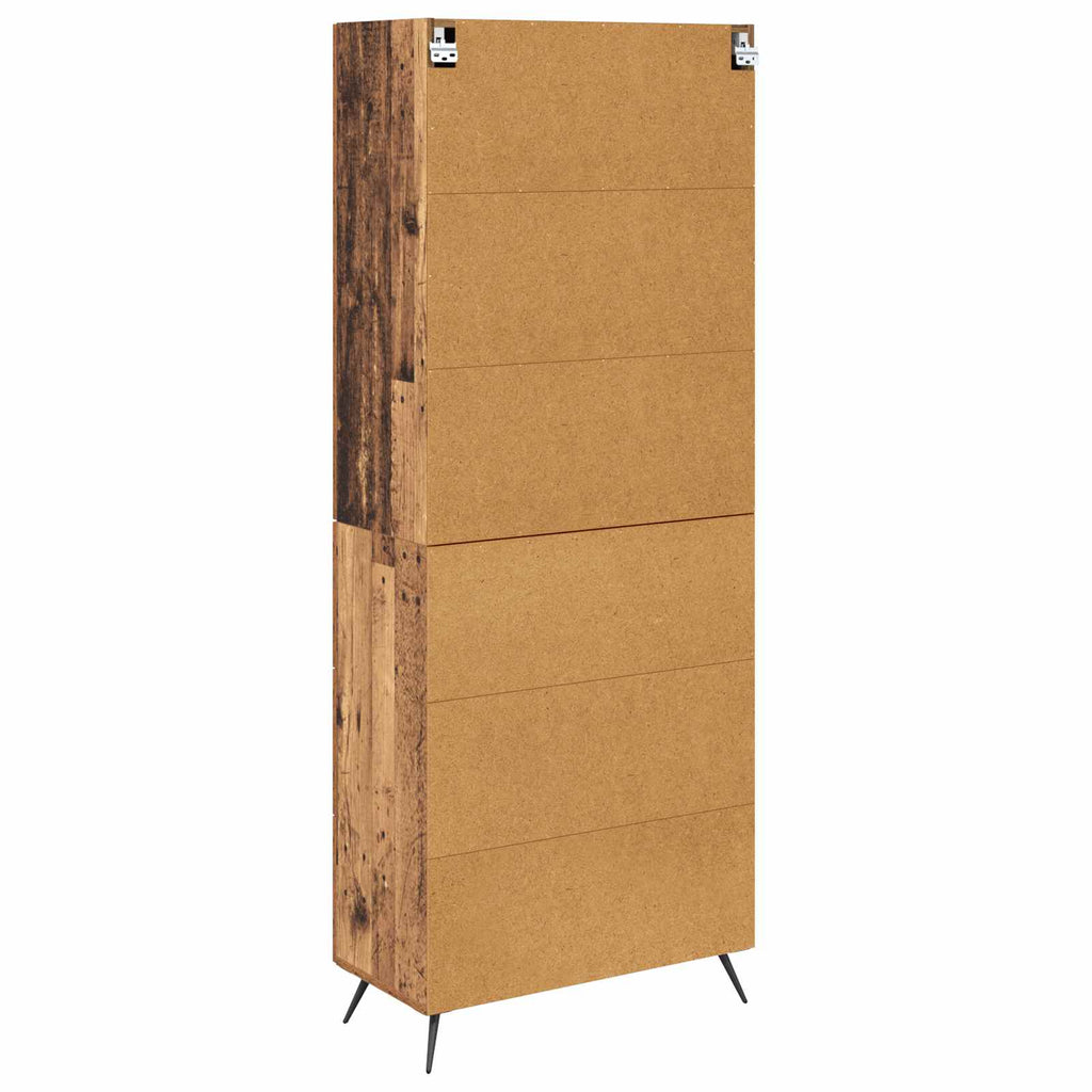 Highboard Wandmontiert Altholz 69,5 x 34 x 180 cm Holzwerkstoff