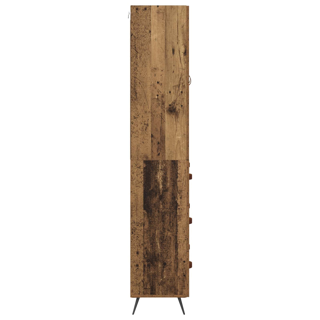 Highboard Wandmontiert Altholz 69,5 x 34 x 180 cm Holzwerkstoff