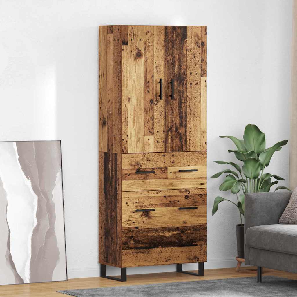Highboard mit Schubladen 2 pcs Altholz 69,5 x 34 x 180 cm