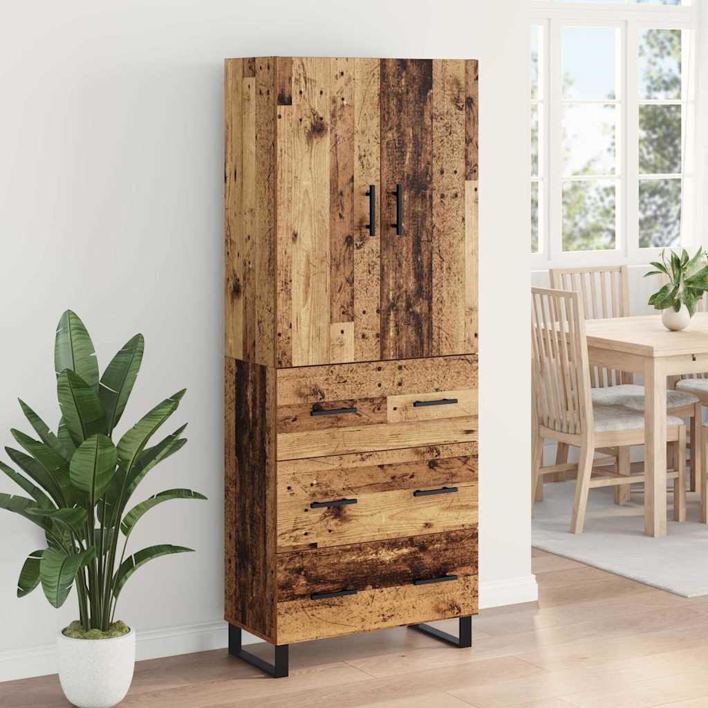 Highboard mit Schubladen 2 pcs Altholz 69,5 x 34 x 180 cm