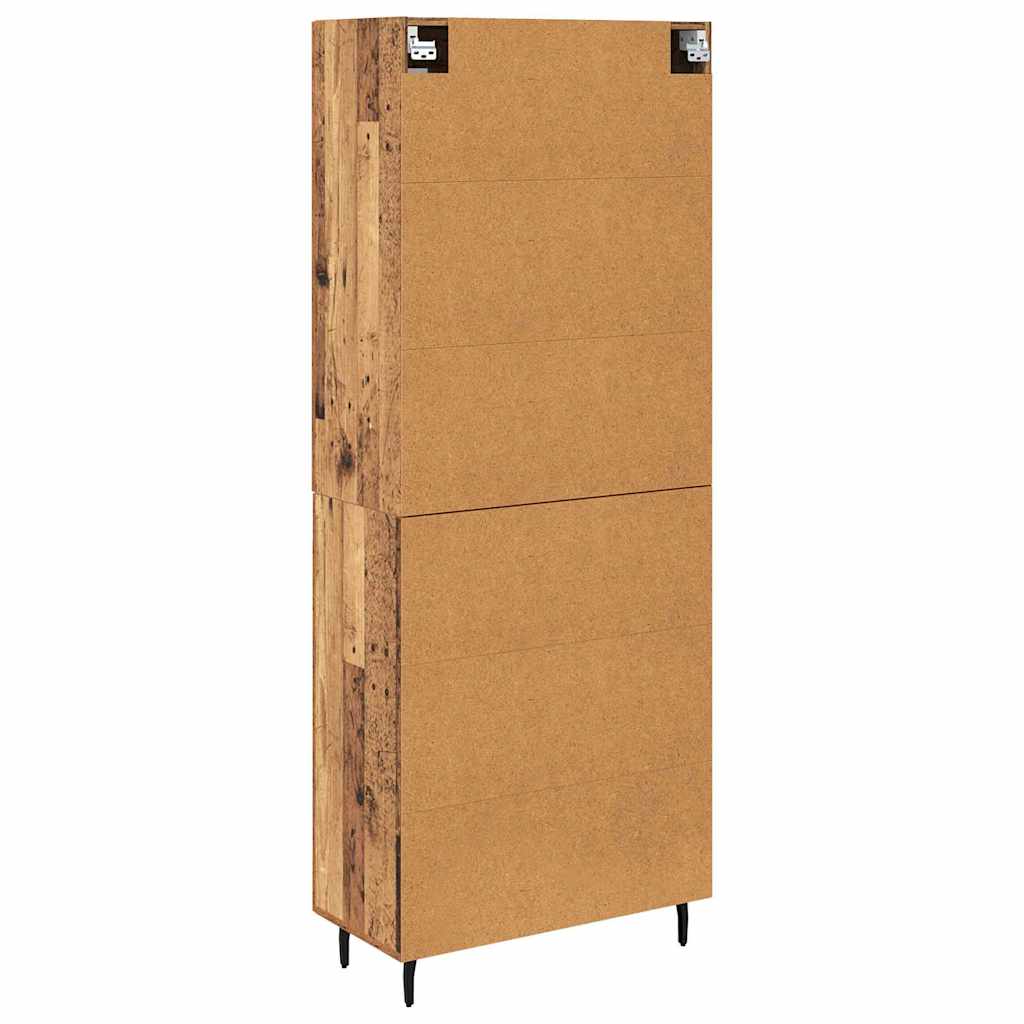 Highboard 2 pcs Altholz Engineered Wood und Glas