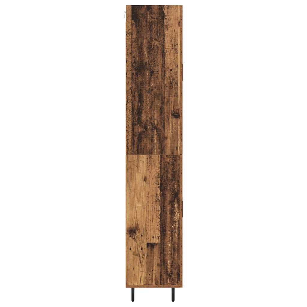 Highboard 2 pcs Altholz Engineered Wood und Glas