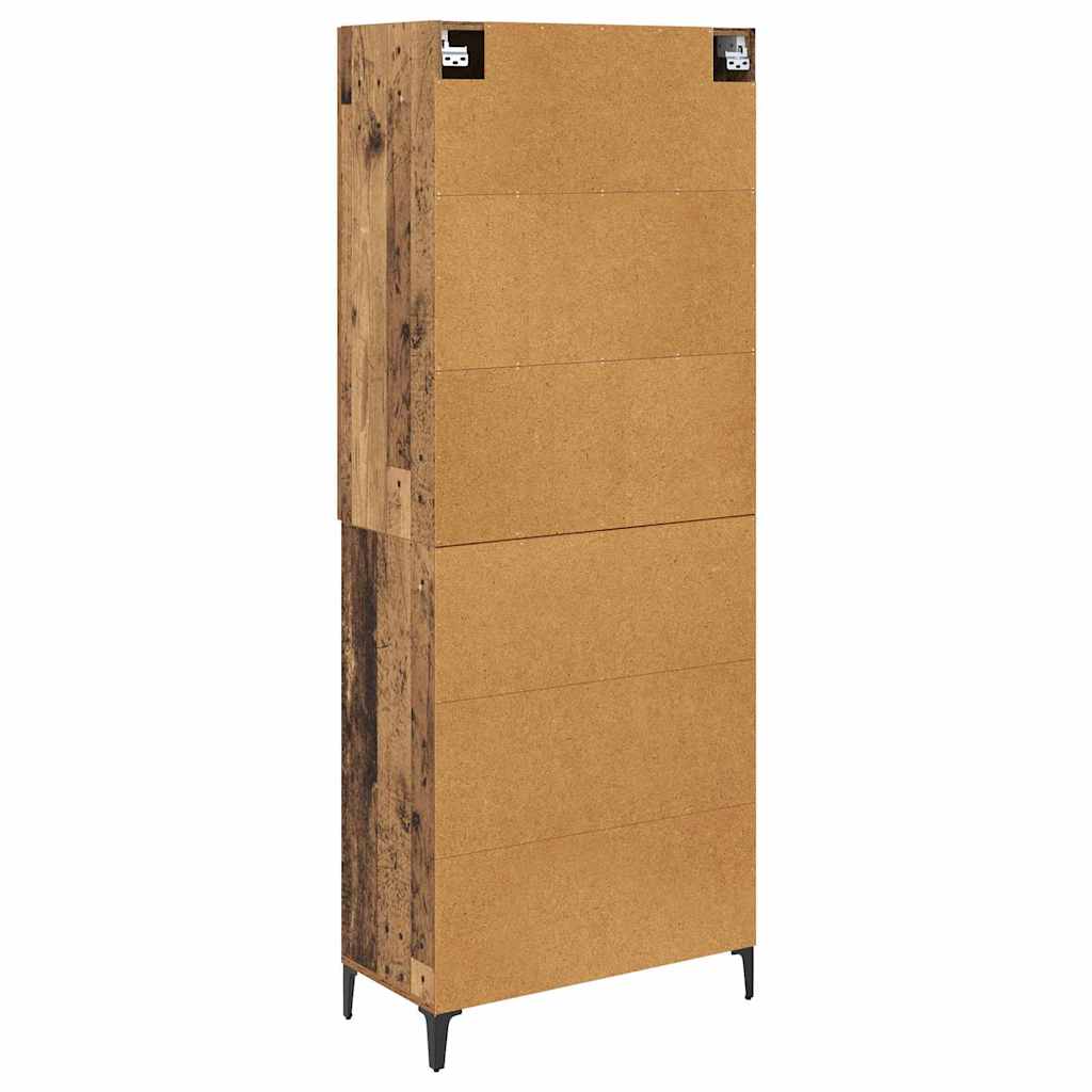 Highboard Wandmontiert Altholz 69,5 x 34 x 180 cm Holzwerkstoff