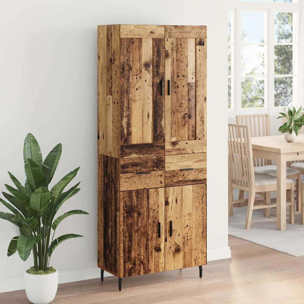 Highboard mit Schubladen 2 pcs Altholz Holzwerkstoff