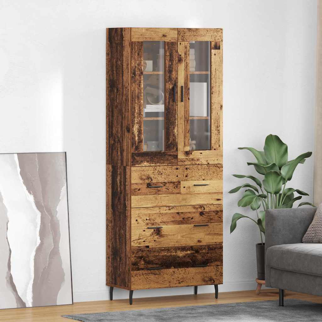 Highboard mit Schubladen 2 pcs Altholz Holzwerkstoff