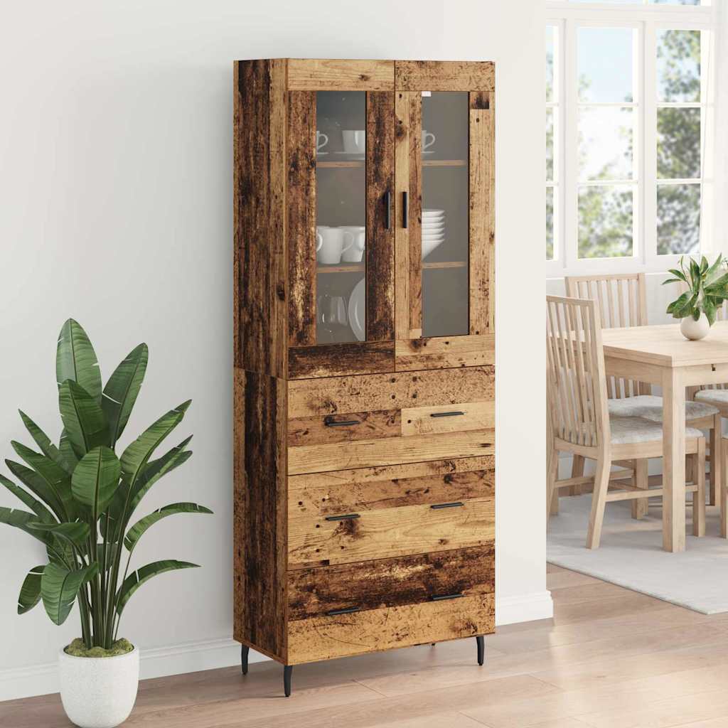 Highboard mit Schubladen 2 pcs Altholz Holzwerkstoff
