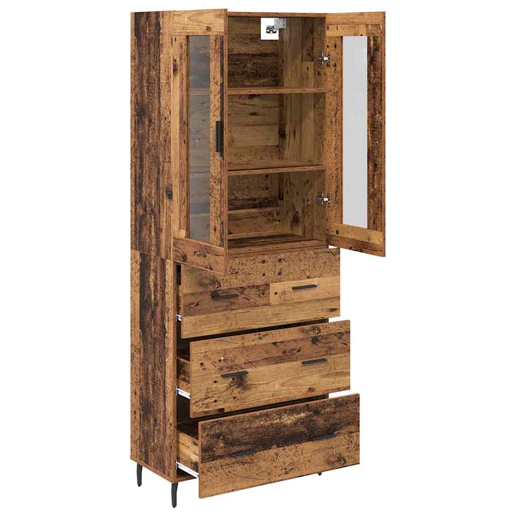 Highboard mit Schubladen 2 pcs Altholz Holzwerkstoff