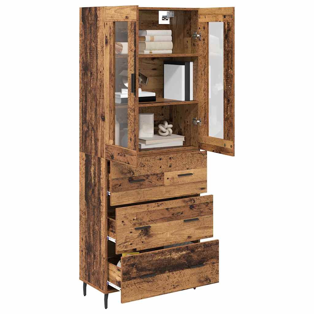 Highboard mit Schubladen 2 pcs Altholz Holzwerkstoff